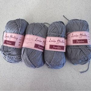 Louisa Harding Jasmine Yarn Lot of 4 Balls  50G Color Gray W/Sparkle